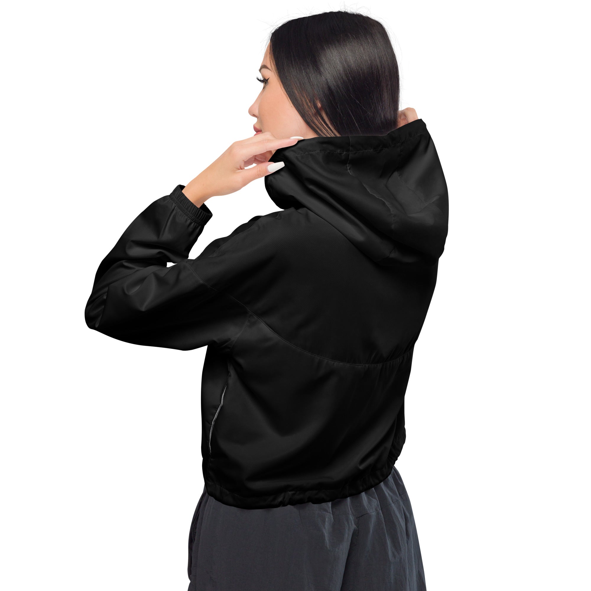 Basic Black Cropped Windbreaker